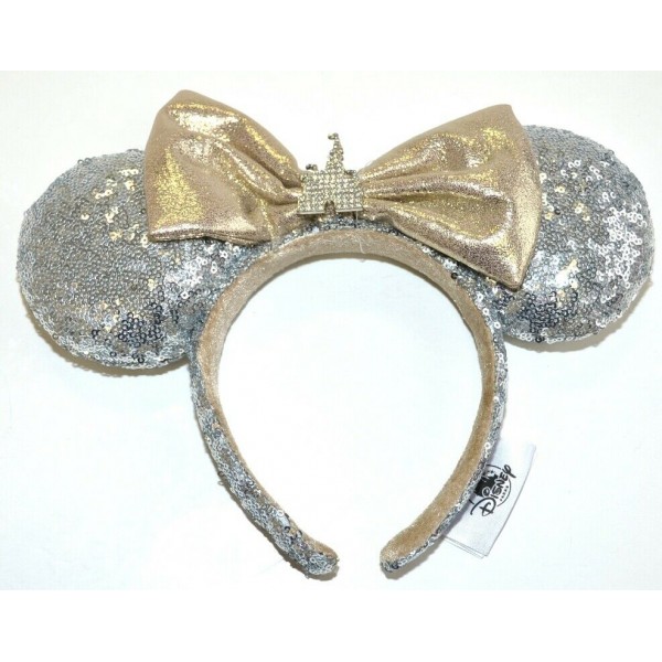 Minnie Mouse Diamond Castle celebration Sequined Ears Headband, Disneyland Paris 
